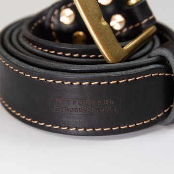 Кожаный ремень ручной работы, ПЕТРОГРАДЪ, модель 1, 140см*40мм