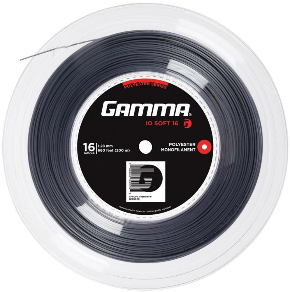 Теннисные струны Gamma iO Soft (200 m) - charcoal grey