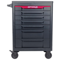 OPT-717P Тележка инструментальная, 7 полок с набором инструментов, пластиковая столешница