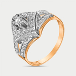 Кольцо для женщин из розового золота 585 пробы с фианитами (арт. К-113)