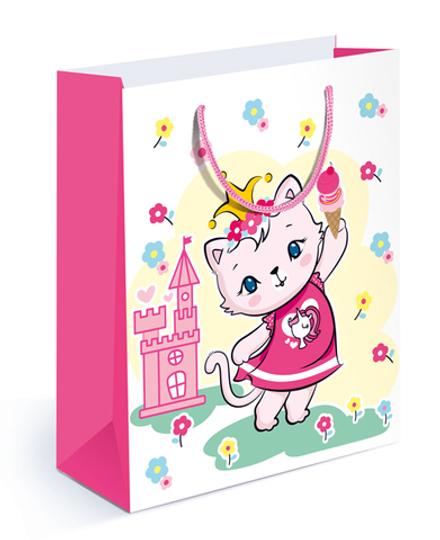 Пакет подарочный, Котенок Принцесса, 23*18*10 см, 1 шт.