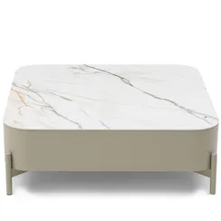 Журнальный столик с выдвижными ящиками Nomu, 90х90 см, керамика