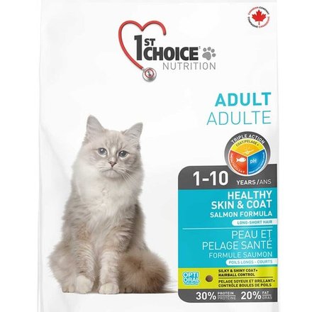 1st Choice корм для кошек для здоровья кожи и шерсти с лососем (Healthy Skin&Coat)