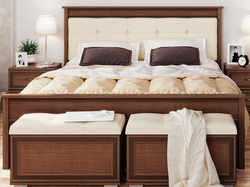 Кровать с настилом ДСП Ливорно ЛКР-1 140х200, орех