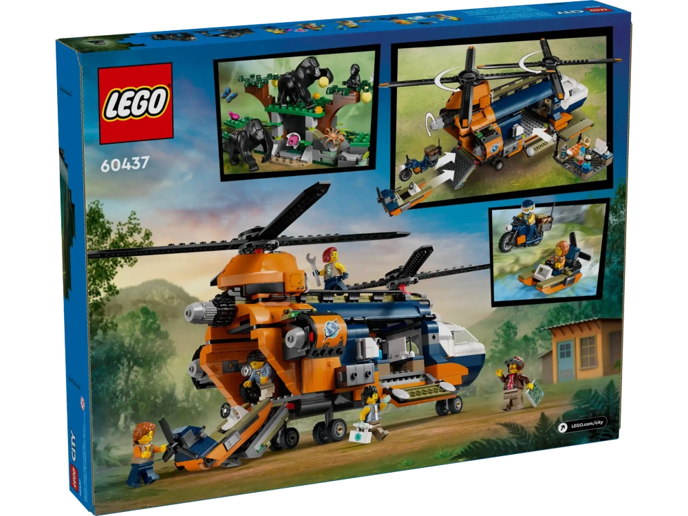 Конструктор LEGO City 60437 Вертолёт-исследователь джунглей в базовом лагере