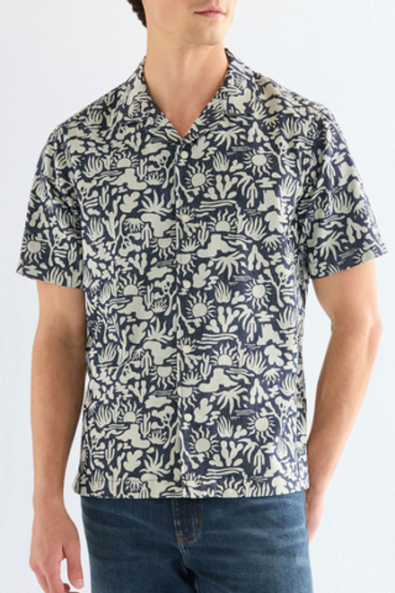 Рубашка мужская WRANGLER SS RESORT SHIRT DENIM PRINT