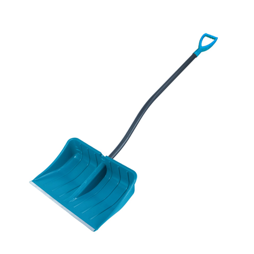 Лопата снеговая пластик ал планка, ст черенок 530х360 мм с кнопкой СЕВЕРЯНИН SKANDI