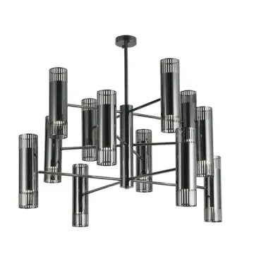 Люстры на штанге 24*GU10 4481-24P черный хром Farol Favourite