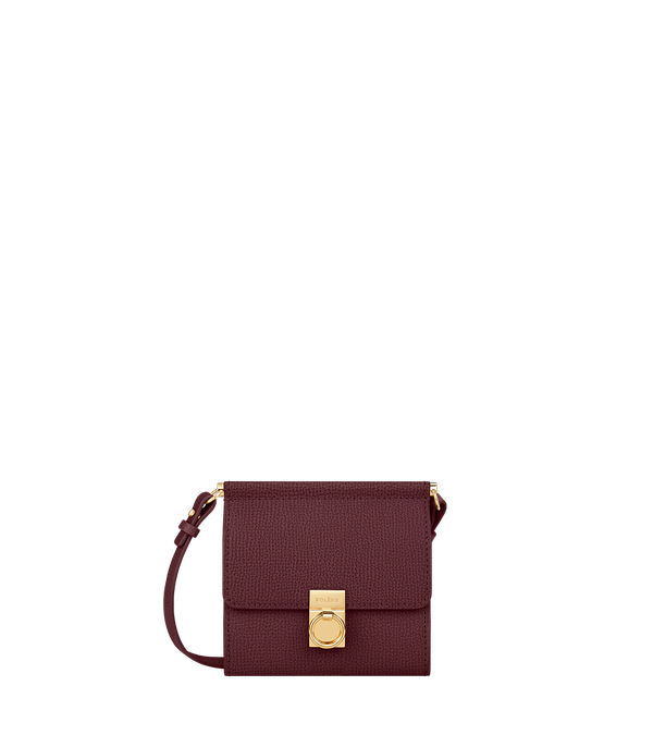 Сумка Polene Numéro Sept Crossbody Wallet Edition Textured Burgundy