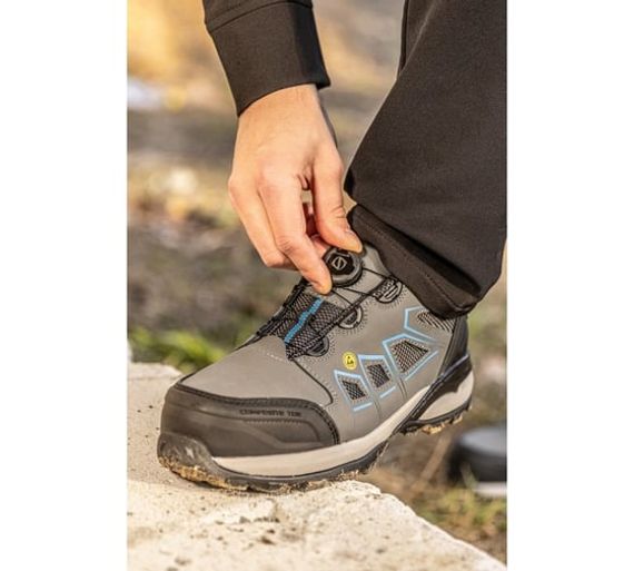 Полуботинки рабочие FULDE LACE SYSTEM S3S SR FO ESD серый/синий Högert, арт. HT5K577