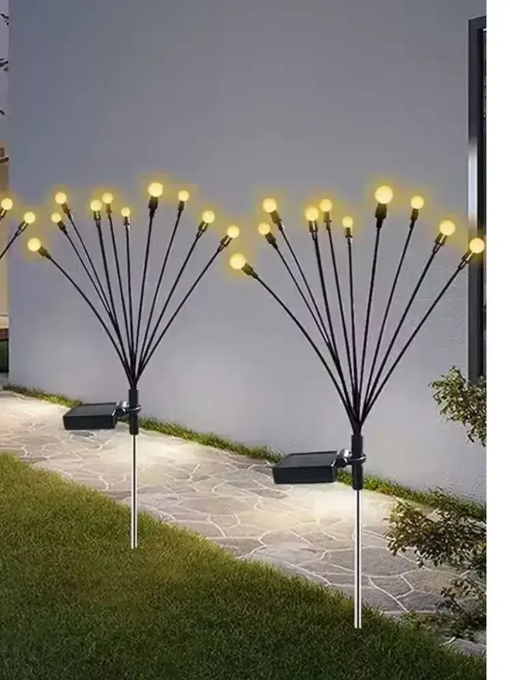 Светильник садовый уличный, светлячок, 2х10 ламп, на солнечных батареях