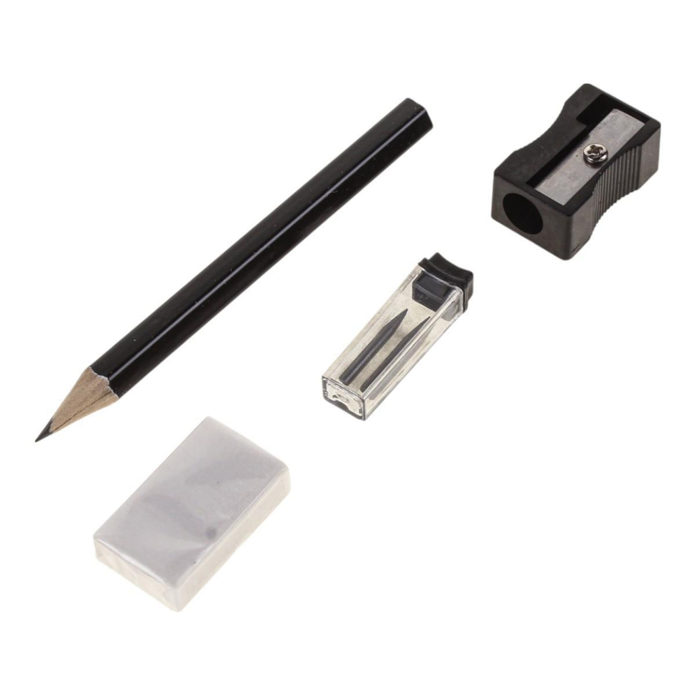 Готовальня 10 предм. циркуль, грифели, циркуль под карандаш,карандаш,4лин.