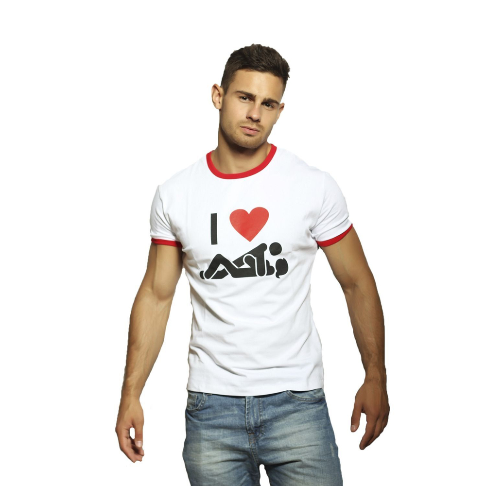 Белая мужская футболка с провокационным принтом (Размер: XL) (Цвет: белый)