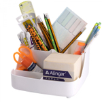 Подставка-органайзер д/канцтоваров, Alingar, пластик, прямоугольная, 20 см * 14 см, 5 отделений, белая