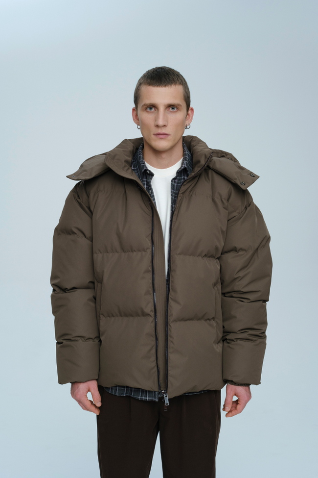 Пуховик с капюшоном | brown