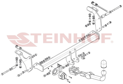 Фаркоп на Suzuki Jimny (A6G) 07/2018- без подрезки бампера (паспорт и сертификат в комплекте)(без электрики) Steinhof.S-429