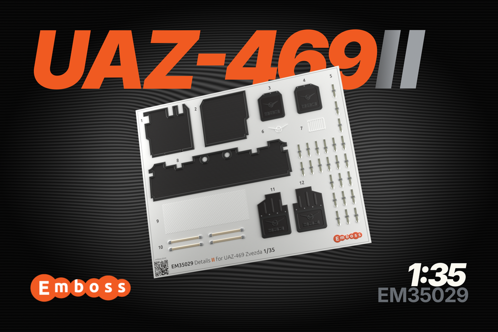 UAZ-469 Additional details set for Zvezda 3629 1/35 (3D decal)
