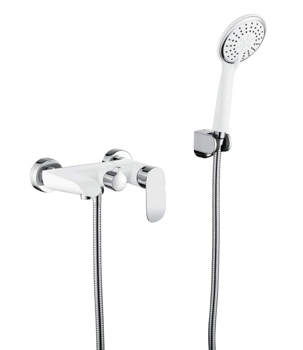 Смеситель для ванны GZ22032-F однорычажный, белый/хром