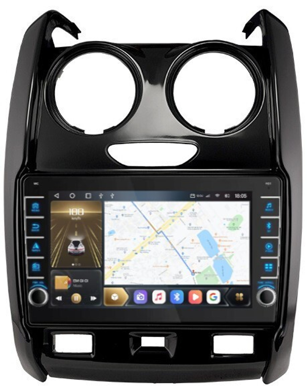 Магнитола для Renault Duster 2015-2020, Lada Largus 2021+ - Carmedia OL-9115-2 (кнопки и крутилки), Android 12, TS10,  CarPlay, 4G SIM-слот