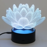 Светильник ночник «3D-Лотос» на пластиковой подставке, с включателем USB