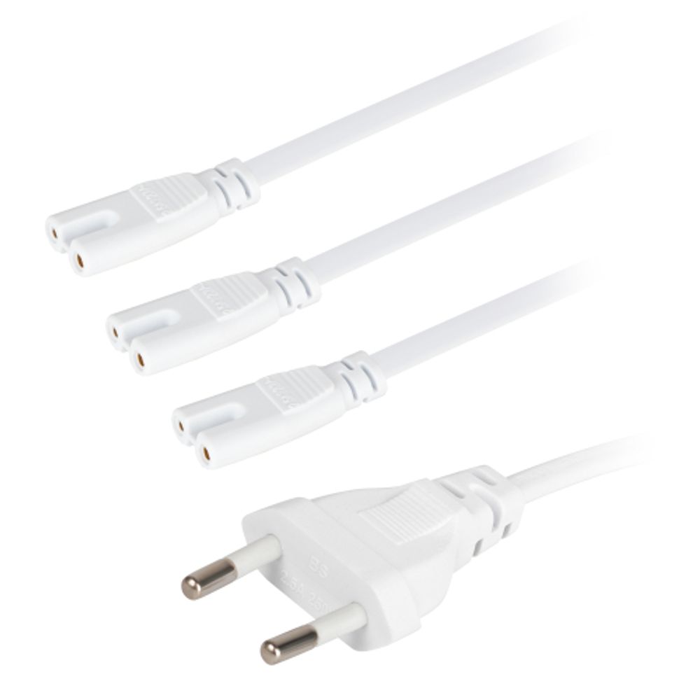 Разветвитель сетевой для линейных светильников ЭРА 3х IEC C7 2pin 2m для подключения 3 светильников