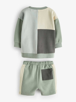 Толстовка и шорты в комплекте для мальчика Next 566-245, Светло-зеленый, Светло-серый