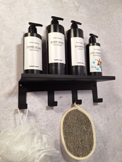 Полка настенная с крючками MetaDec Hook 30см черная