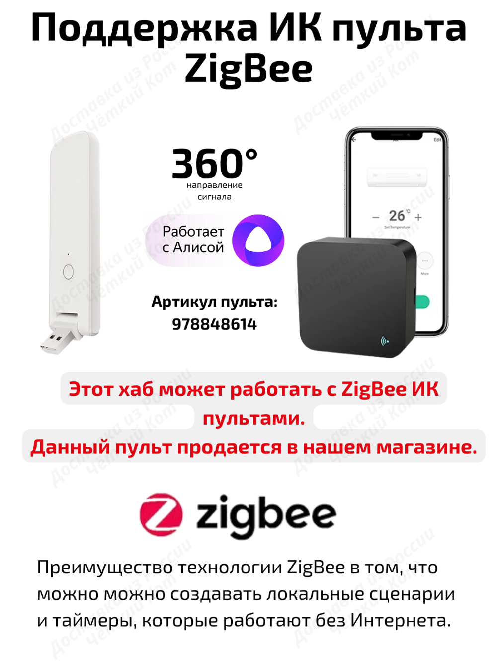 Умный Хаб Tuya ZigBee BLE Wi-Fi c USB портом