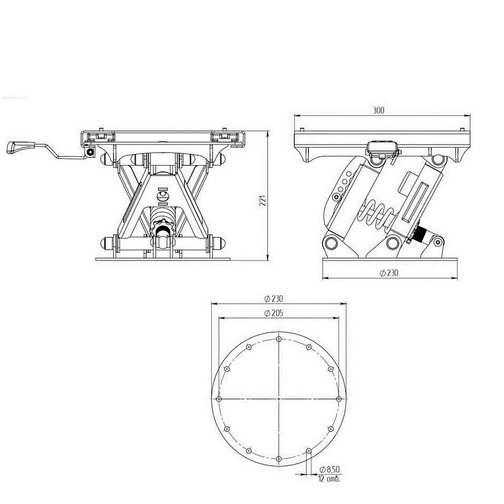 Амортизационная стойка для сиденья на лодку Практик 200 V2