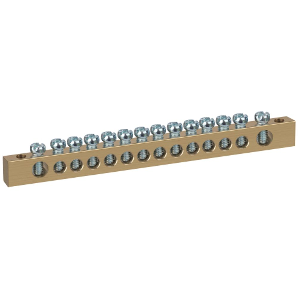 Шина ЭРА NO-122-24 PEN земля-ноль 8х12мм 14/2 латунная крепеж по краям