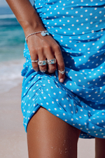 Кольцо «Мозаик» раф прямоугольный с голубым топазом и ромбом белый циркон