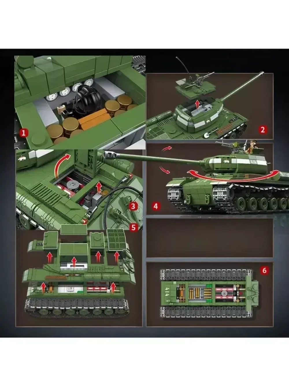Конструктор Тяжелый советский танк 1703 детали
