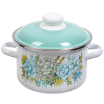 Кастрюля сталь, эмал, 2 л, с крыш, кругл, СтальЭмаль, Монантес, 6RD161M, белоснежная, индукц