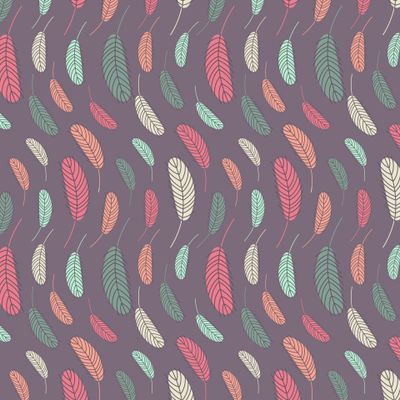 Паттерн с перьями в стиле бохо