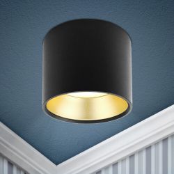 OL8 GX53 BK/GD Подсветка ЭРА Накладной под лампу Gx53, алюминий, цвет черный+золото