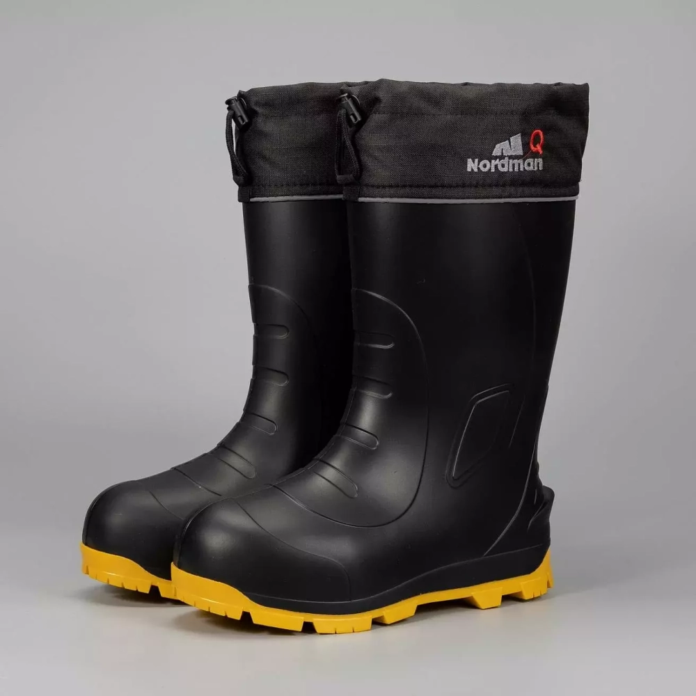 Сапоги мужские ЭВА Nordman Quaddro -50С ТЭП (меховой вкладыш, манжет/шипы), Черный/желтый