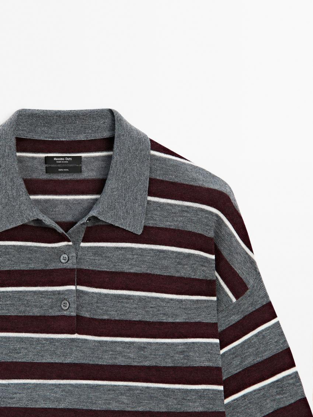 Massimo Dutti Свитер из 100% шерсти, бордо