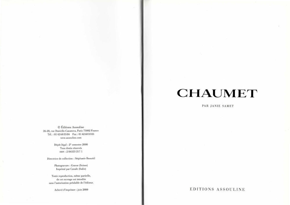 Каталог ювелирного дома Chaumet. Изделия Жани Шамэ