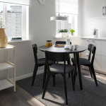 Стол и 4 стула - LISABO / LISABO IKEA/ ЛИСАБО ИКЕА, 105х74 см, черный
