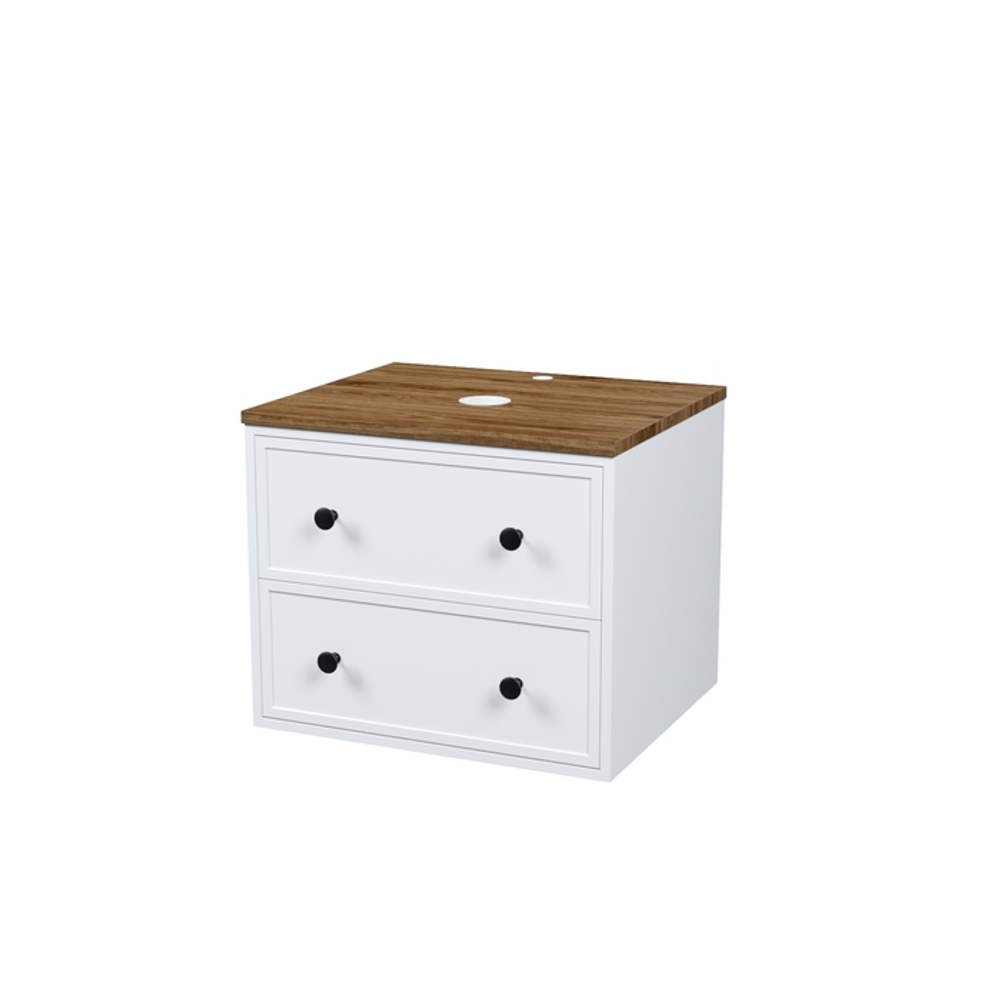 Тумба подвесная IDDIS Torr, со столешницей МДФ, макадамия орех, 60 см, белый матовый, TOR60WMi95K