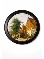 Картина на стену в круглой раме на холсте 47 см