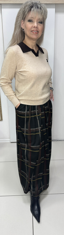 Длинная, теплая юбка в клетку