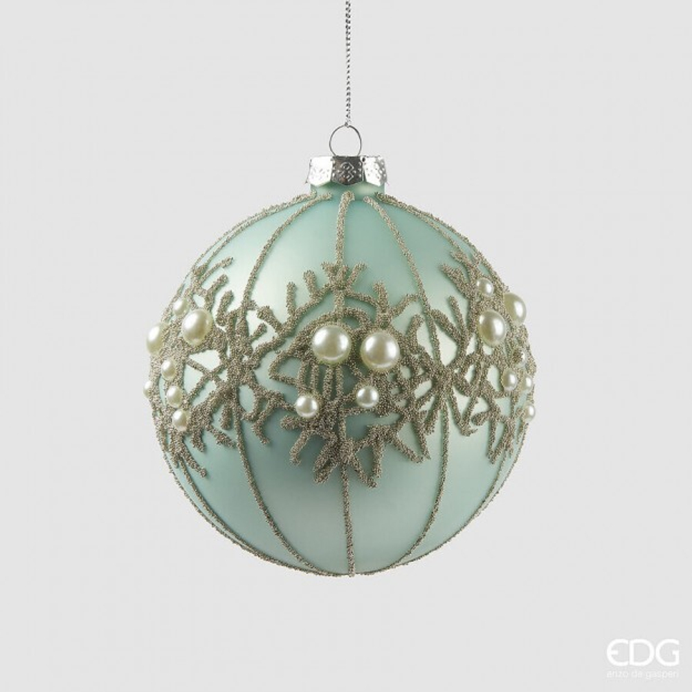 Игрушка шар мятный, стекло D8 EDG