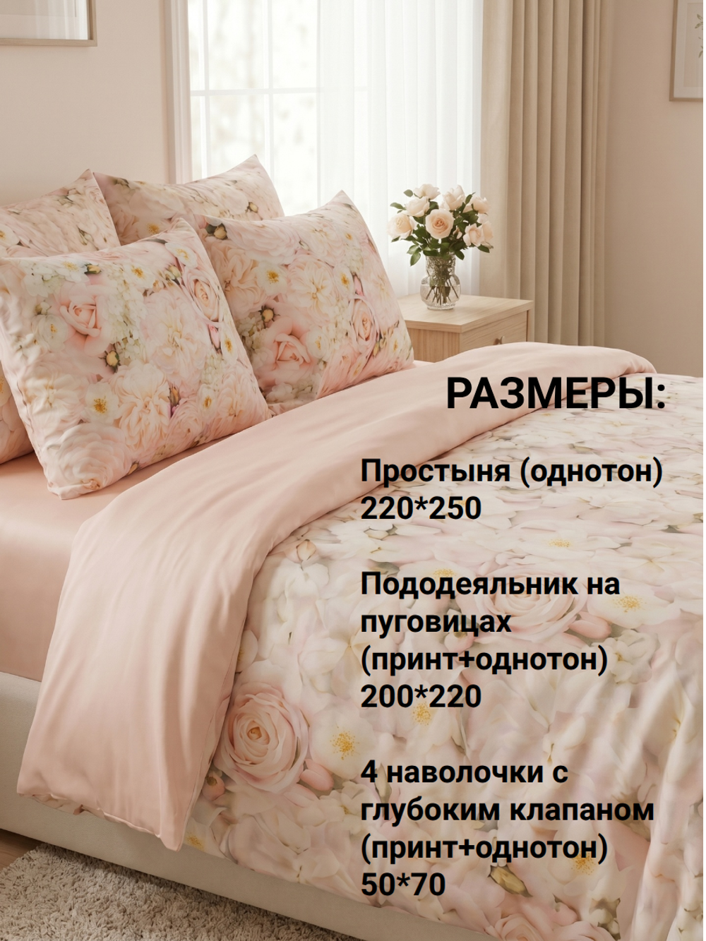 Нежный букет и светлый персиково-пудровый оттенок