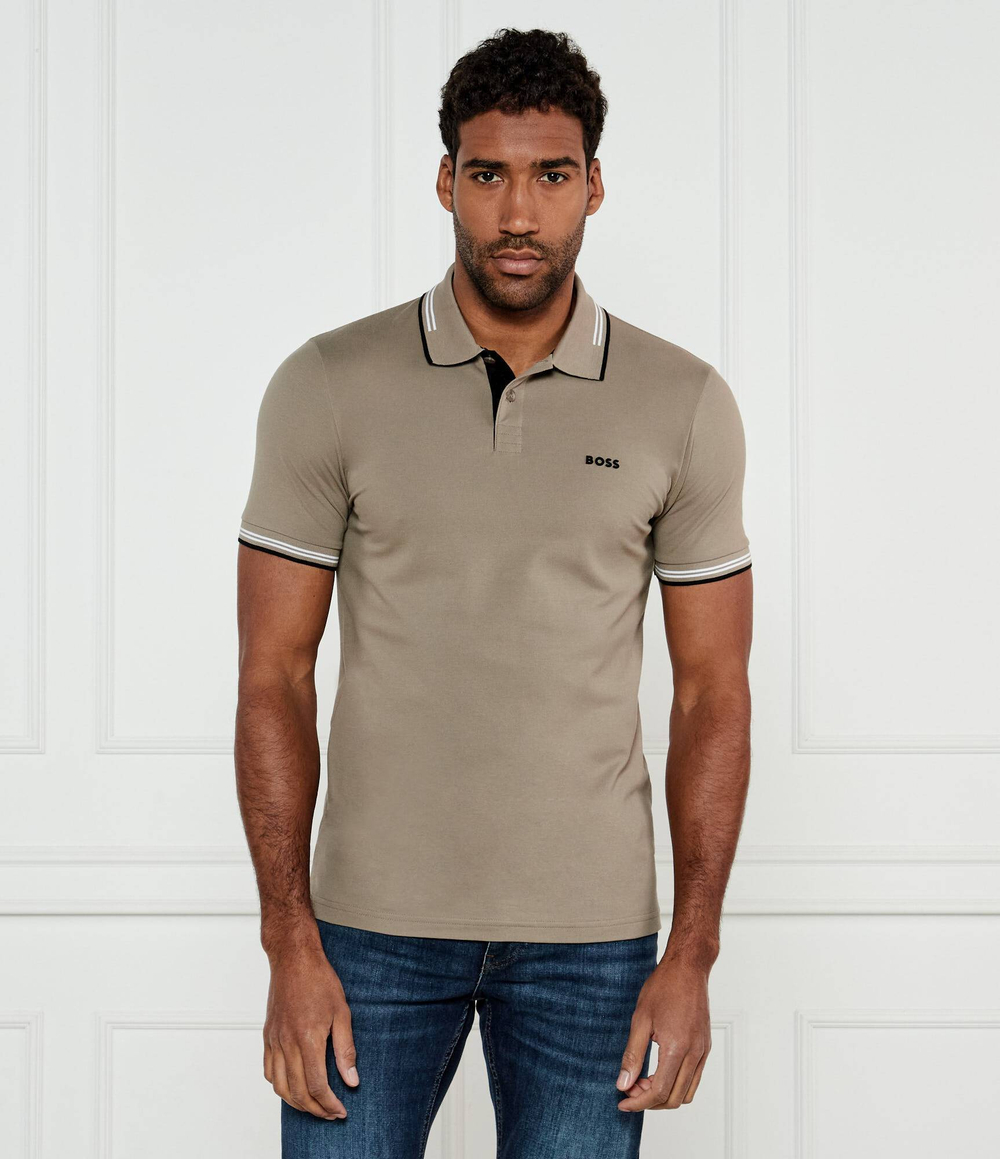 Поло Paul BOSS GREEN - бежевый(50506193)