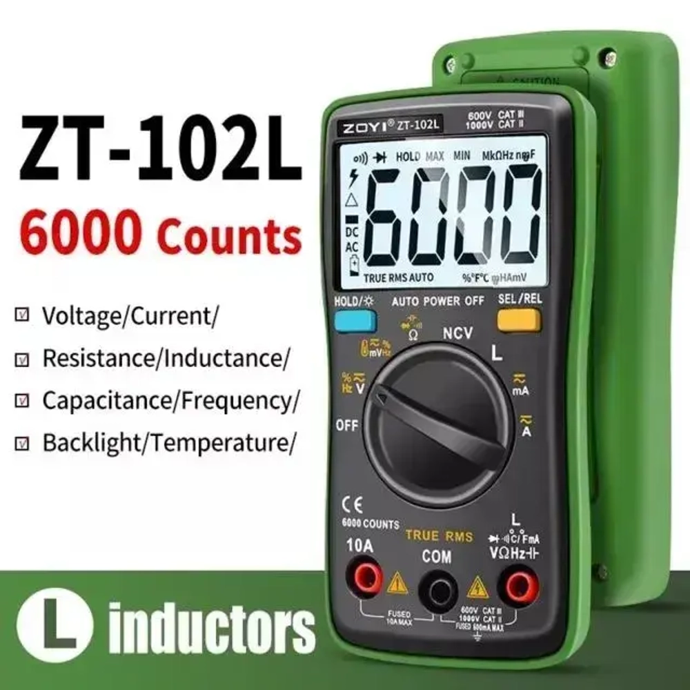 ZT-102L ZOYI автоматический мультиметр с индуктивностью и поиском проводки