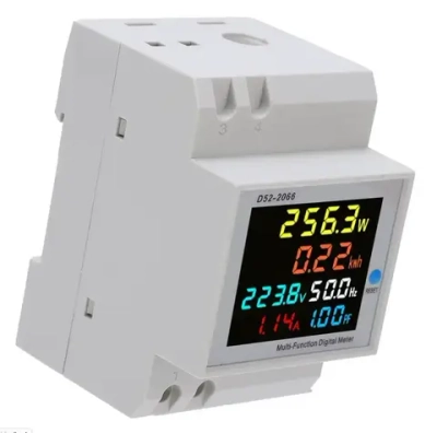 Мультиметр на DIN рейку HORD D52-2066 40-300В 100А / Цифровой амперметр, вольтметр, ваттметр.