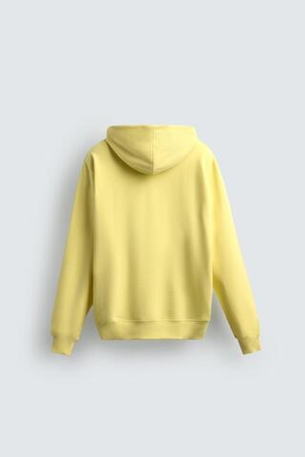 ZARA БАЗОВОЕ ХУДИ С КАПЮШОНОМ, ЖЕЛТЫЙ