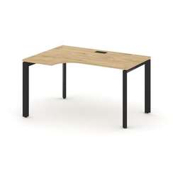 Style Project Стол рабочий эргономичный SN-59P.SPA-021(L) Тиквуд Светлый/Металл Черный/Черный Заглуш