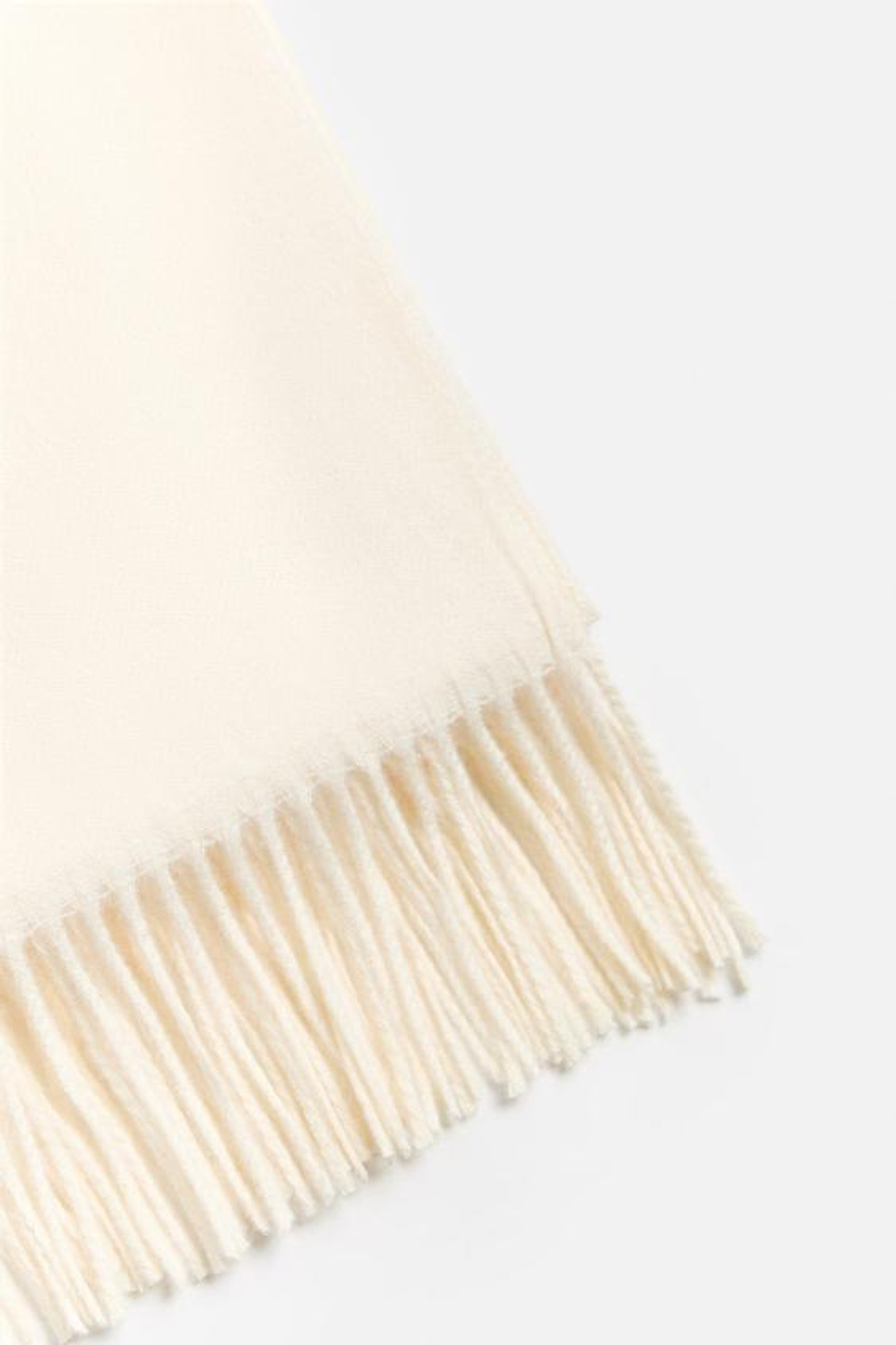 ZARA ШАРФ С БАХРОМОЙ, ЭКРЮ